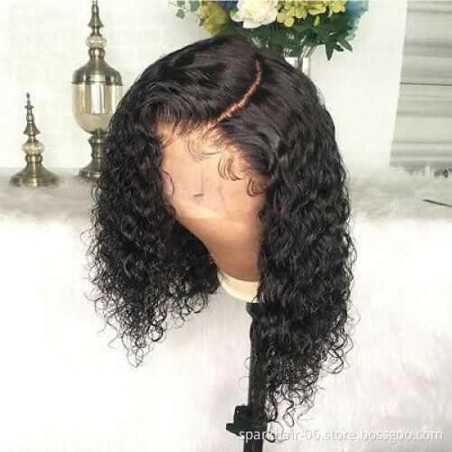 Short Curly Lace Wig Human Hair Bob Cut Full Lace Wigs With Baby Hair Virgin Brazilian Bob Curly HD Transparent Lace Front Wig